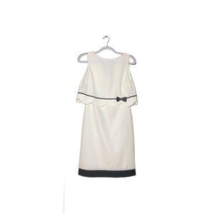 Lafty Lie White Dress‎ With Black Trim & Bow Detail Size 10 NWT